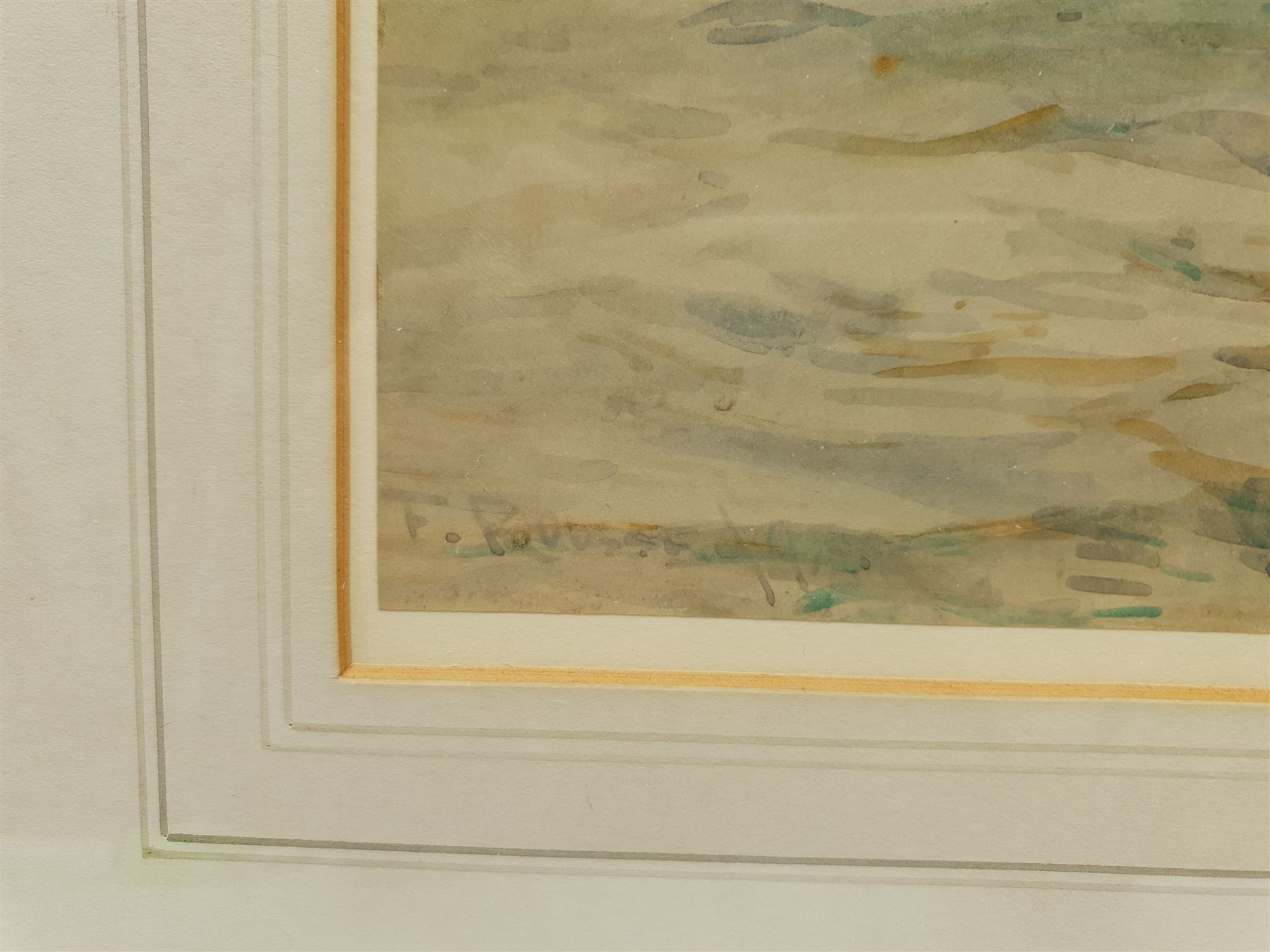 Frank Rousse (British fl.1897-1917): Whitby Cobles off the Coast, watercolour signed and dated '98, 24cm x 50cm