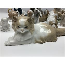 Ten Nao figures, to include three Cheeky Cherubs, Cat, Dog bride and groom etc