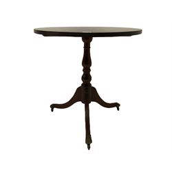 Two wine tables, small mahogany pedestal table and a lamp table with drawer (4)