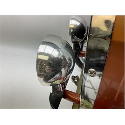 Red child's tin-plate pedal car with chrome detail, by Posh Paddles, Scarborough, H56cm, L80cm