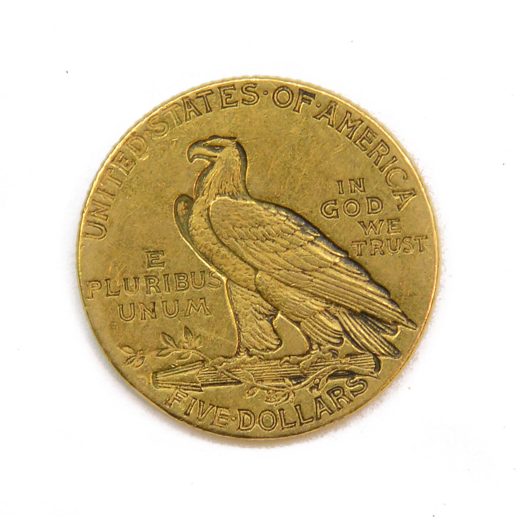 United States of America 1909 D Indian head gold five dollars coin