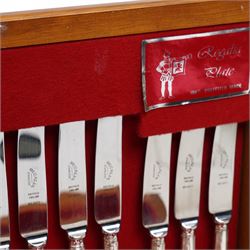 Canteen of Regalia Plate bead edge plated cutlery for six covers, another matching set, each containing forty four pieces, two boxes of Arthur Price matching bead edge pastry forks, cheese knife, butter knife and preserve spoon