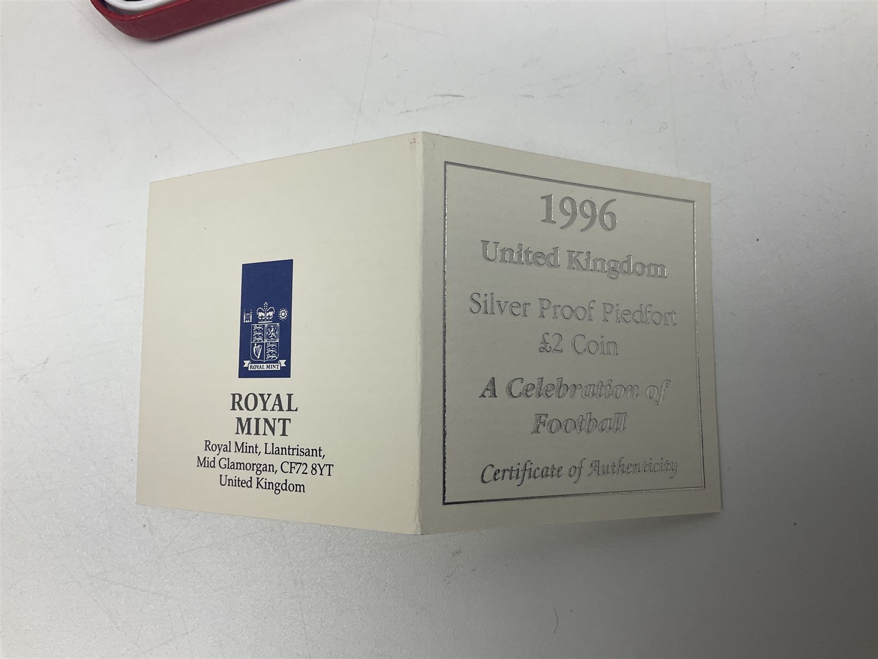 The Royal Mint United Kingdom 1996 'A Celebration of Football' silver proof piedfort two pound coin, cased with certificate