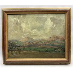 Amy E Antill (British Early 20th Century): View towards a Valley, oil on canvas indistinctly signed, inscribed in a later hand and with Bradford Arts Club label verso 42cm x 54cm
Notes: Antill was reputedly a pupil of Kershaw Schofield.