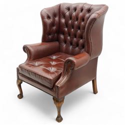 Georgian design leather wingback armchai