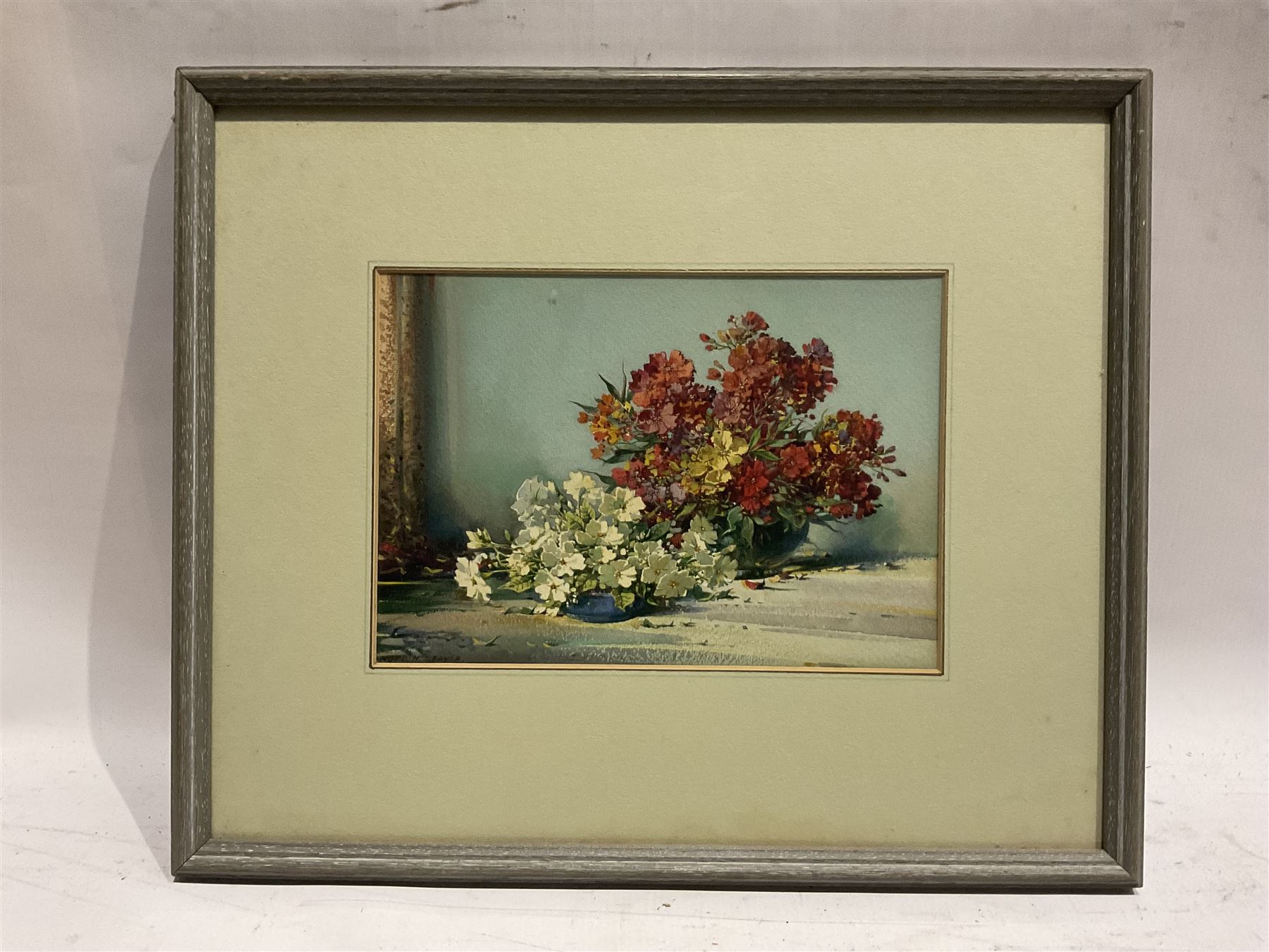 Noel Harry Leaver (British 1889-1951): Still Life of Summer Flowers, pair watercolours signed 17cm x 25cm (2)