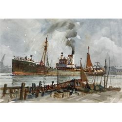 Harry Hudson Rodmell (British 1896-1984): 'A 1920's Trawler in need of Painting', watercolour signed, titled verso, 32cm x 46cm 