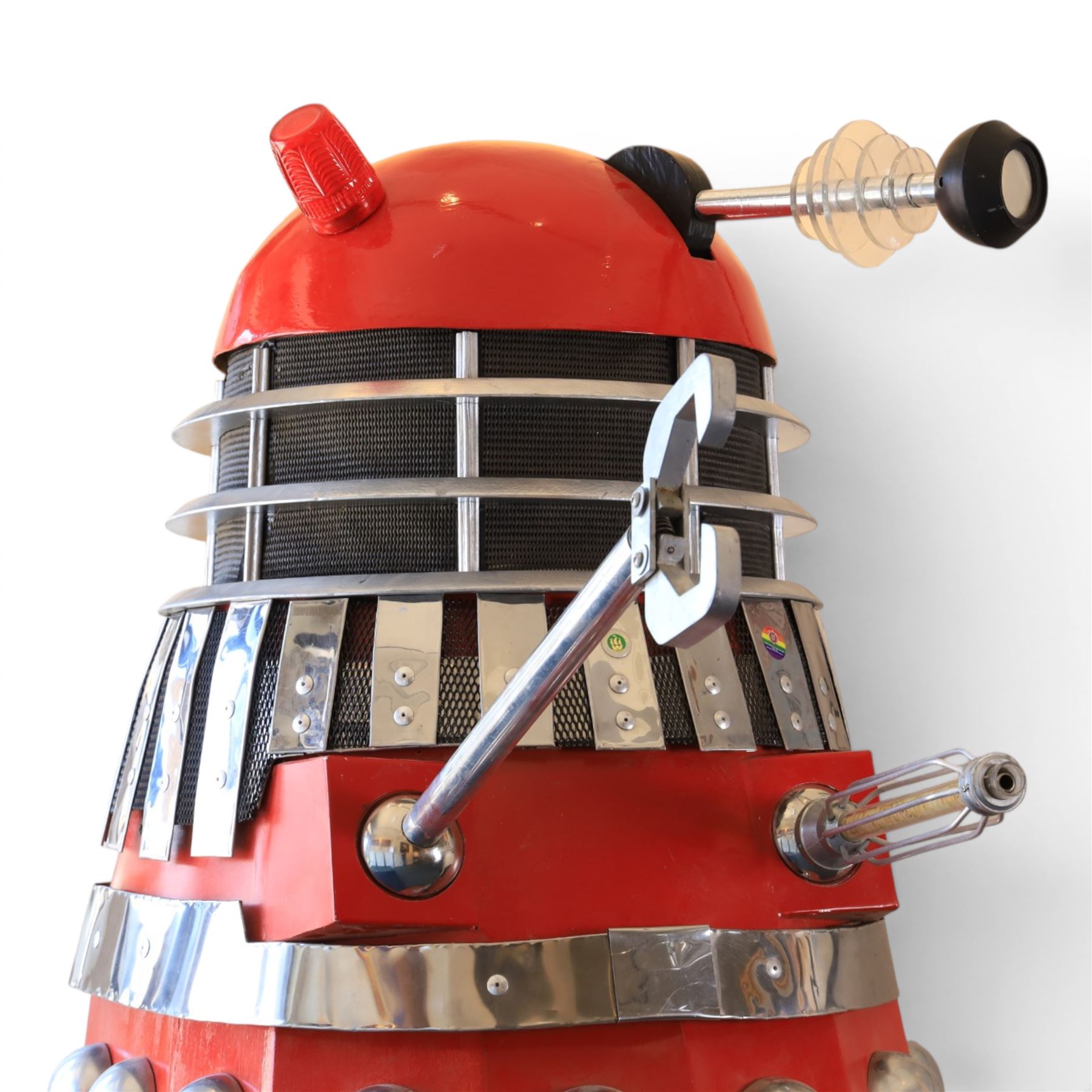 Doctor Who - full scale sit-in driveable replica Dalek, self-powered  with wooden and aluminium chassis, voice changer mic and sound system, a replica of the Saucer Commander from the 1966 film Daleks' Invasion Earth 2150 A.D.