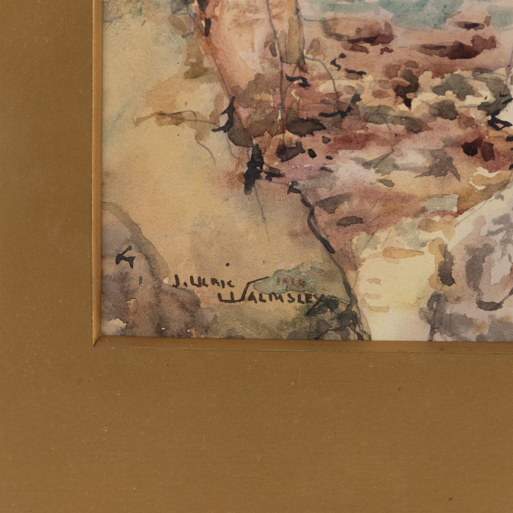 James Ulric Walmsley (British 1860-1954): Cliffs at Flamborough Head, watercolour over pencil signed 26cm x 18cm