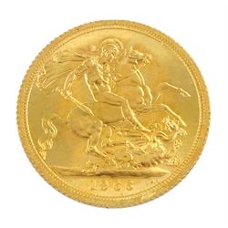 Queen Elizabeth II 1966 gold full sovereign coin