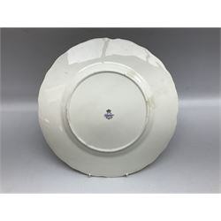 Aynsley Orchard gold pattern trio and vase, together with Edwardian Bone China plate, decorated with fruit, signed D. Wilson