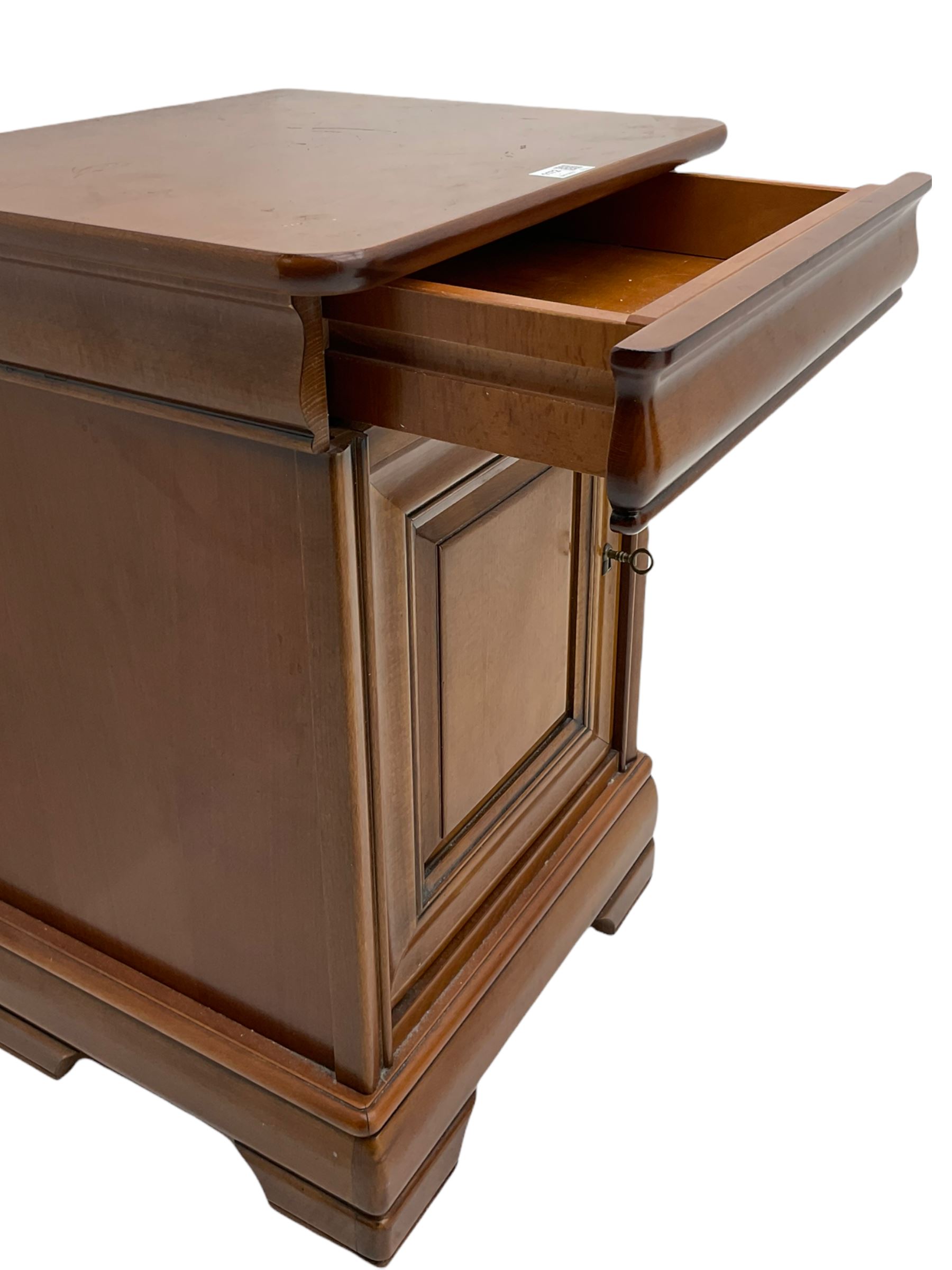 French cherry wood bedside lamp cabinet