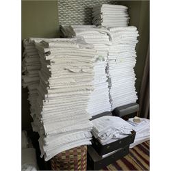 12 Queen sheets, 8 Queen duvets, 10 double duvets, duvets and pillow cases, 254 King duvets covers and other linen- LOT SUBJECT TO VAT ON THE HAMMER PRICE - To be collected by appointment from The Ambassador Hotel, 36-38 Esplanade, Scarborough YO11 2AY. ALL GOODS MUST BE REMOVED BY WEDNESDAY 15TH JUNE.