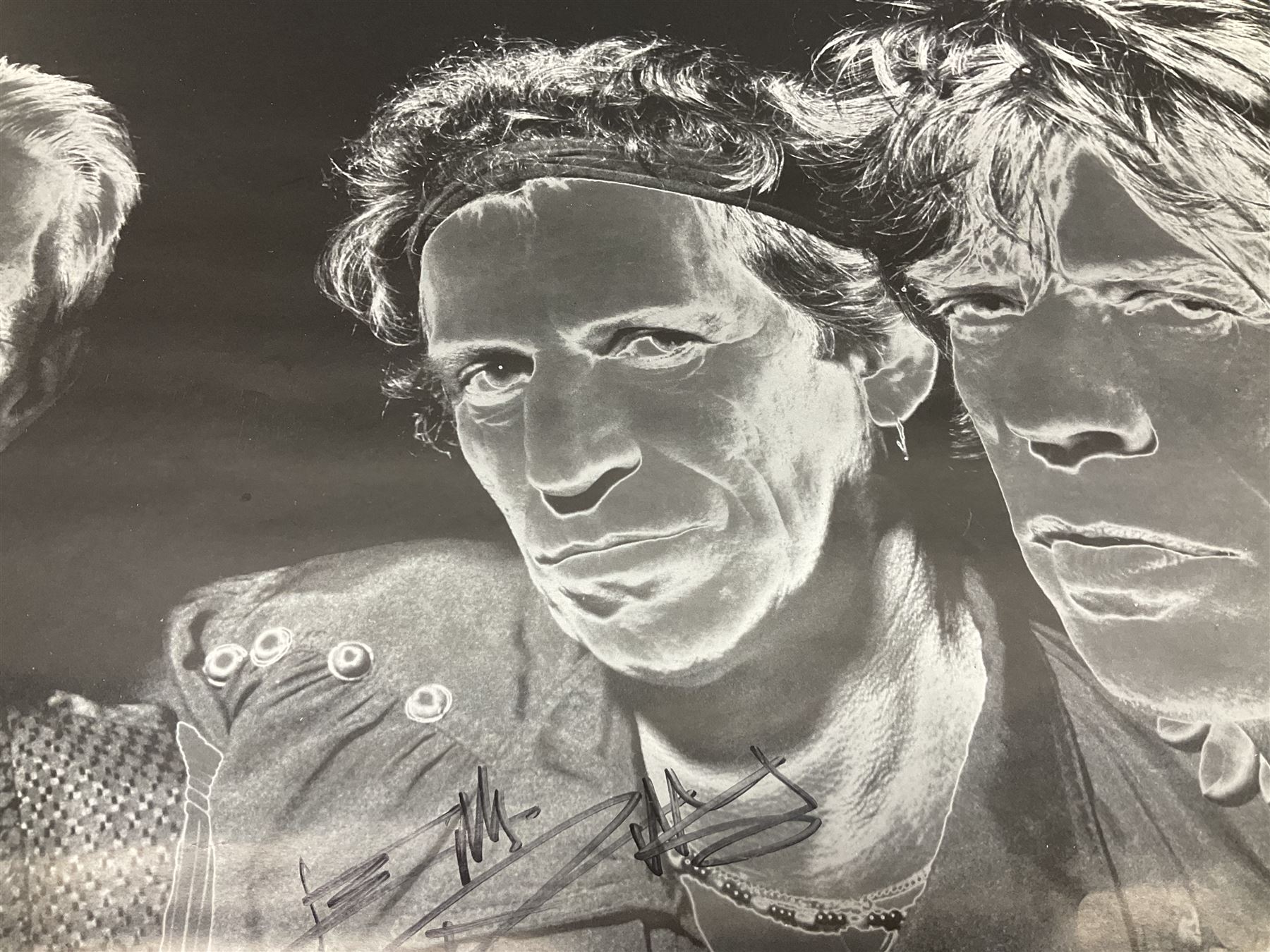 Rolling Stones Voodoo Lounge World Tour 1994/95 poster signed in black marker pen by Charlie Watts, Keith Richards, Mick Jagger and Ronnie Wood 58 x 81cm, unframed