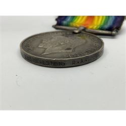 WW1 pair of medals awarded to 151761 Gnr. S. Loten R.A. with ribbons; four WW2 medals with ribbons; and small quantity of cap badges, medallions etc