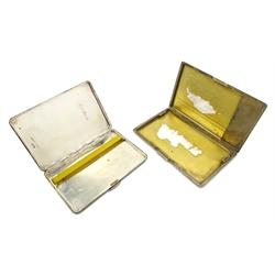 Two hallmarked silver engine turned cigarette cases approx13.5oz