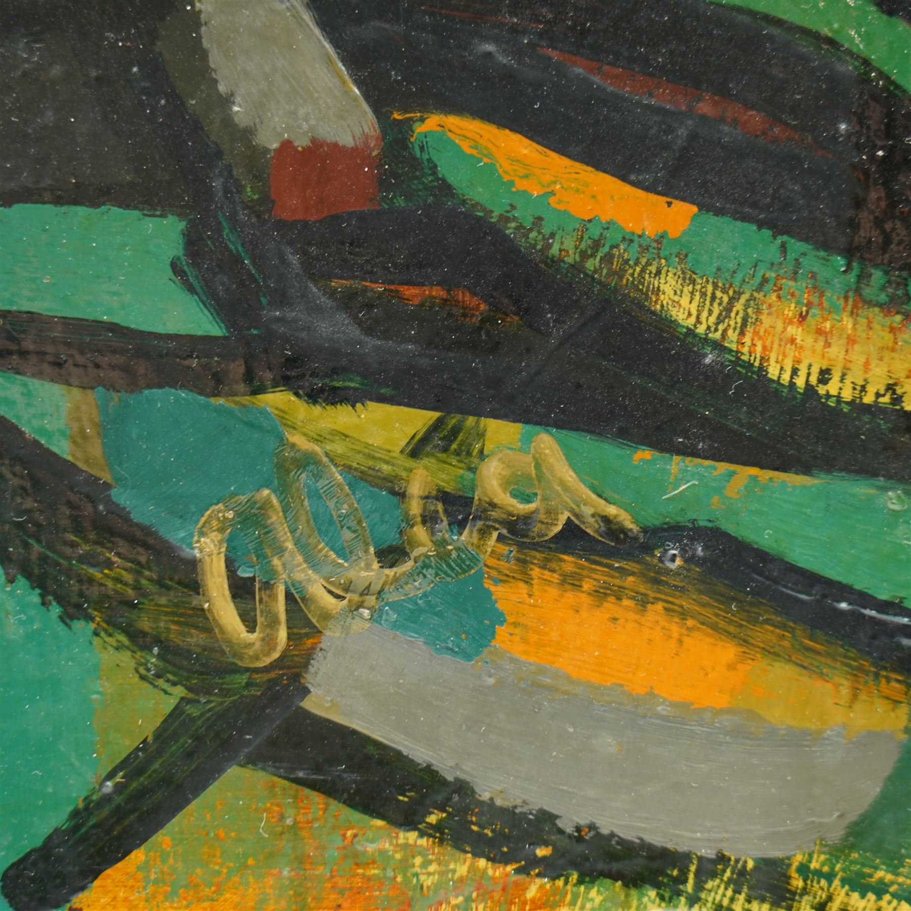 Jamie O'Dea (Scottish 1962-): Abstract Rural Landscape, oil on canvas signed 50cm x 50cm