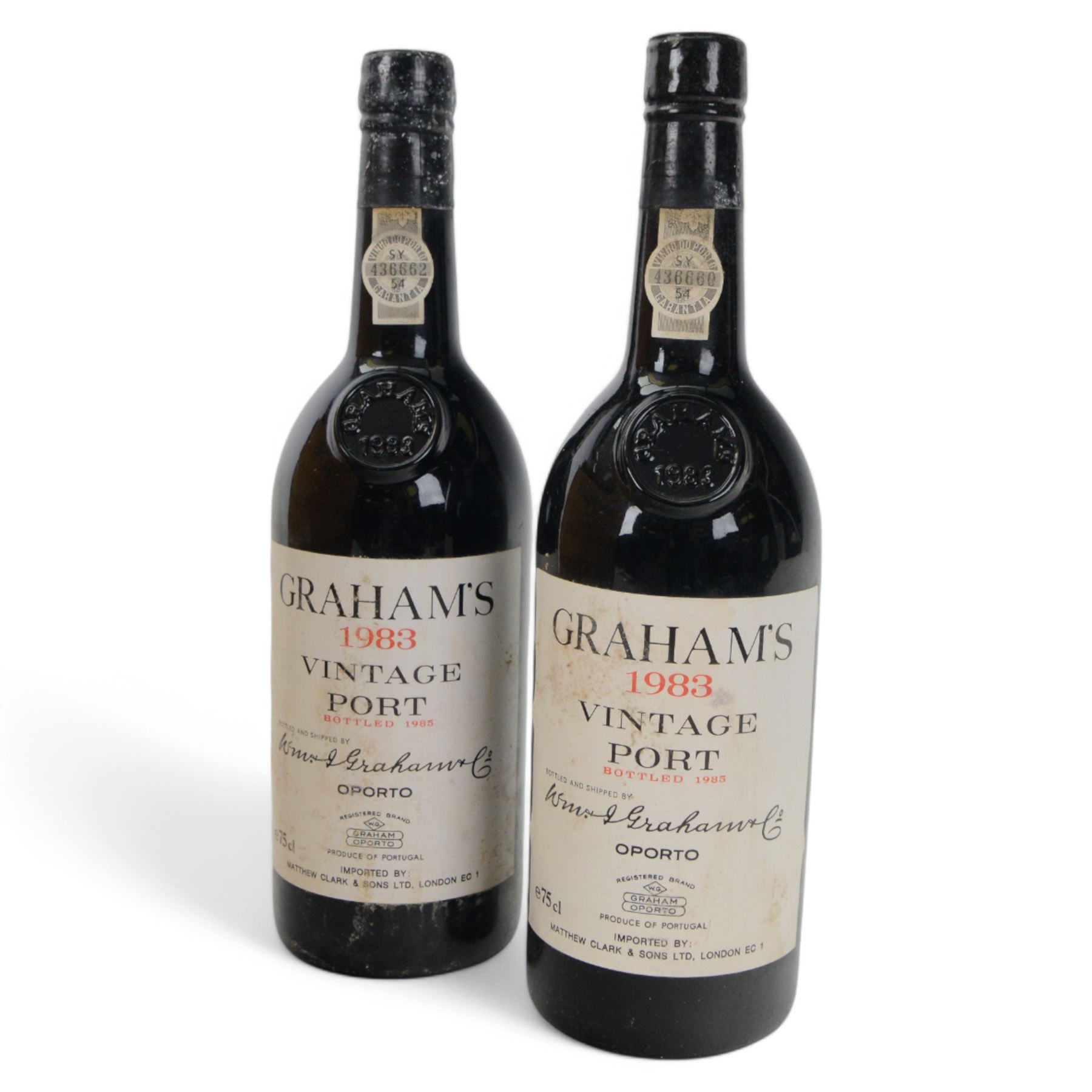 Graham's 1983 vintage port, 75cl unknown proof, twelve bottles, cased