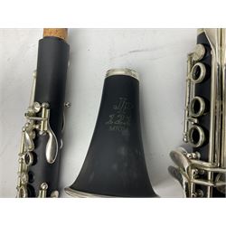 John Packer JP121 Mk.IV five-piece clarinet, serial no.12109992; in original case; and B & H 78 four-piece clarinet, serial no.1107309; cased (2)