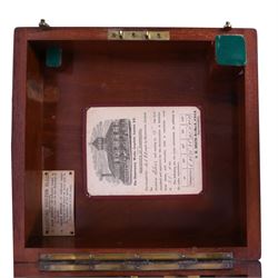 IVORY LICENCE Late 19th century Heath & Co Hezzanith sextant c.1898, brass and black lacquer with silvered dial, contained within a mahogany case, with a Hezzanith false horizon and oil lamp attachment