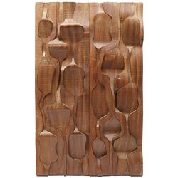 Brian Wiltshire (British 1930-2010): Waves in Relief, carved wooden sculpture backed onto ...