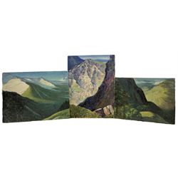 E D Johnson (British 1951-): 'Cumberland', set three oils on board signed, inscribed verso max 55cm x 72cm (3)