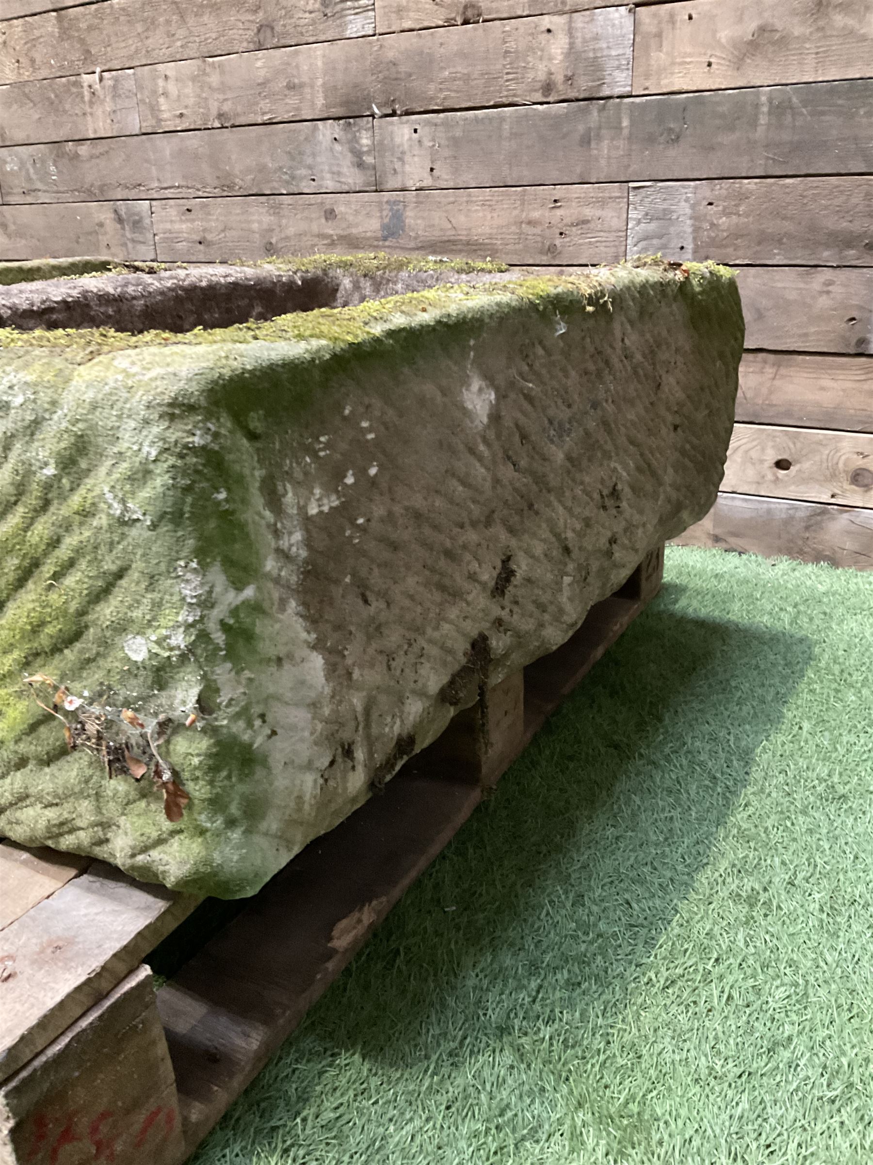 19th century hand hewn rectangular stone trough - THIS LOT IS TO BE COLLECTED BY APPOINTMENT FROM DUGGLEBY STORAGE, GREAT HILL, EASTFIELD, SCARBOROUGH, YO11 3TX