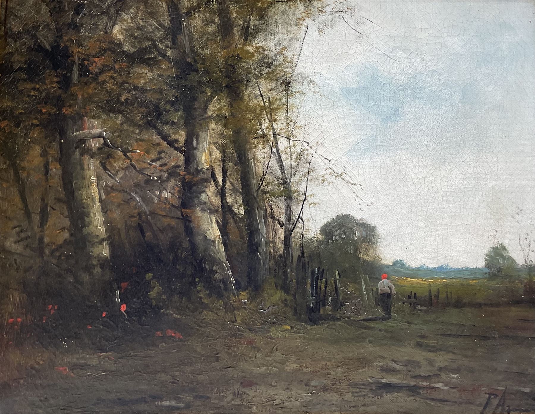 English School (early 20th century): Edge of the Woods, oil on canvas indistinctly signed 31cm x 40cm