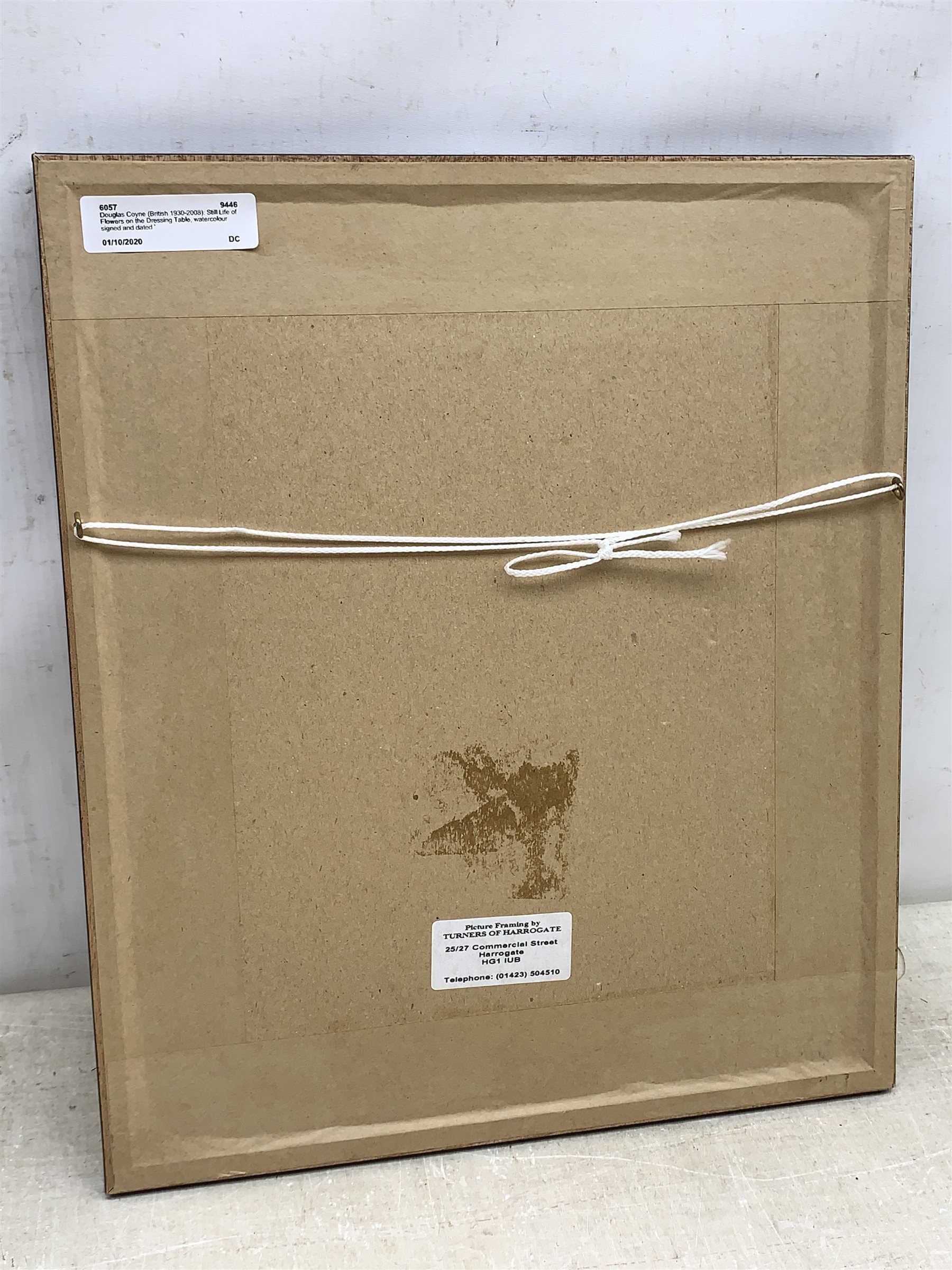 Douglas Coyne (British 1930-2008): Still Life of Flowers on the Dressing Table, watercolour signed and dated '94, 21cm x 17cm