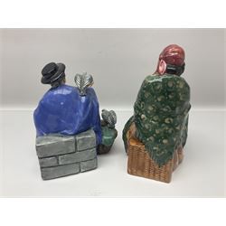 Four Royal Doulton figures, comprising Fortune Teller HN2159, Tuppence a Bag HN2320, A Good Catch HN2258 and The Lobster Man HN2317