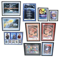 Ten Star Trek prints, including limited edition prints by James Cukr, 20th Anniversary lit...