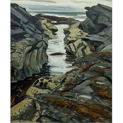 Michael O'Dea (Irish 1958-): 'Low Tide West Clare' Ireland, oil on canvas, signed titled and dated 1985 verso 91cm x 75cm
Provenance: exh. Bank of Ireland, Ref. ID 3663, label verso