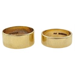 Two 9ct gold wedding bands, hallmarked 