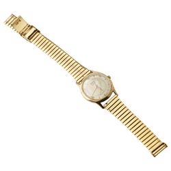 Gentleman's open face pocket watch with white enamel dial and subsidiary seconds dial in gold plated case, another 'The Express English Lever' in silver case and a Rotary wristwatch in 9ct gold case 