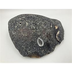 Agate geode, with quartz crystals, in earthy tones, H10cm