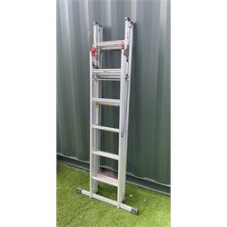 ''ABRU'', four way professional, three section, combination ladder, folded - (190cm),
extended- (390cm) - THIS LOT IS TO BE COLLECTED BY APPOINTMENT FROM DUGGLEBY STORAGE, GREAT HILL, EASTFIELD, SCARBOROUGH, YO11 3TX