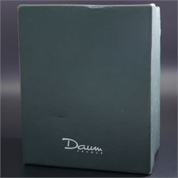 Daum France frosted glass Cockerel, signed to base, in original box, H12.5cm