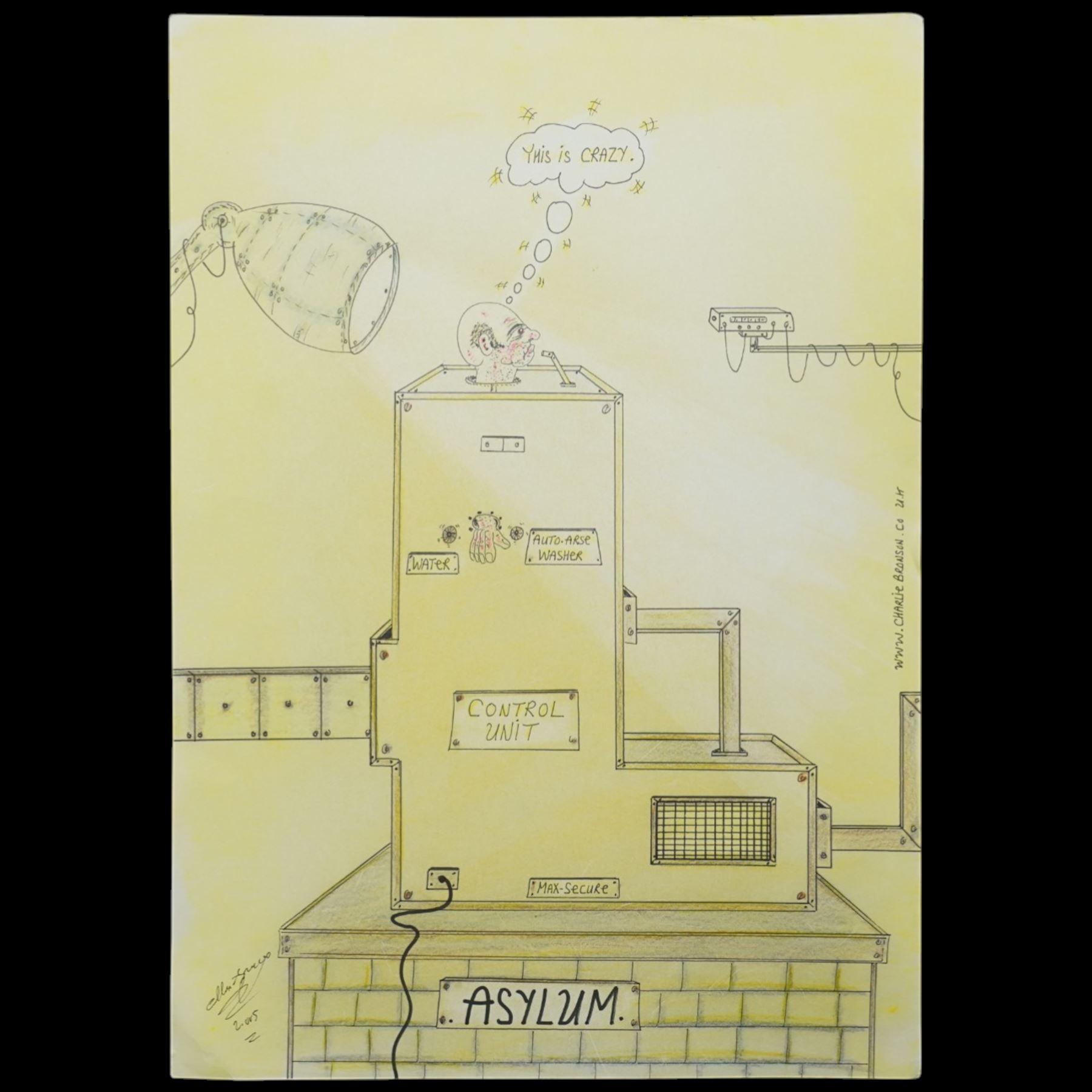 Charles Bronson (Charles Arthur Salvador) (British 1952-): A comprehensive collection of five hundred mixed media works executed between 2000 and 2025. Produced during the artist’s long-term incarceration, the works are primarily in ink, coloured pencil and mixed media on paper. The collection includes multiple formats: A5 (15 works), A4 (308 works), A3 (164 works) and A2 (13 works). Some are signed and dated; a number are executed on the reverse of official prison documents and other repurposed materials, reflecting the limited availability of art materials within the prison environment. This collection represents the largest body of the artist’s work to be offered as a single lot and has not previously been available on the market. (500) (unframed)

Notes: Dated examples span the period from 2000 to 2025, with the greatest concentration produced between 2012 and 2019 and including a group of recent large-scale works from the final years of the period; approximately twenty percent are undated.