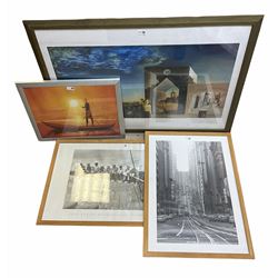 Four framed prints, largest H50cm W91cm