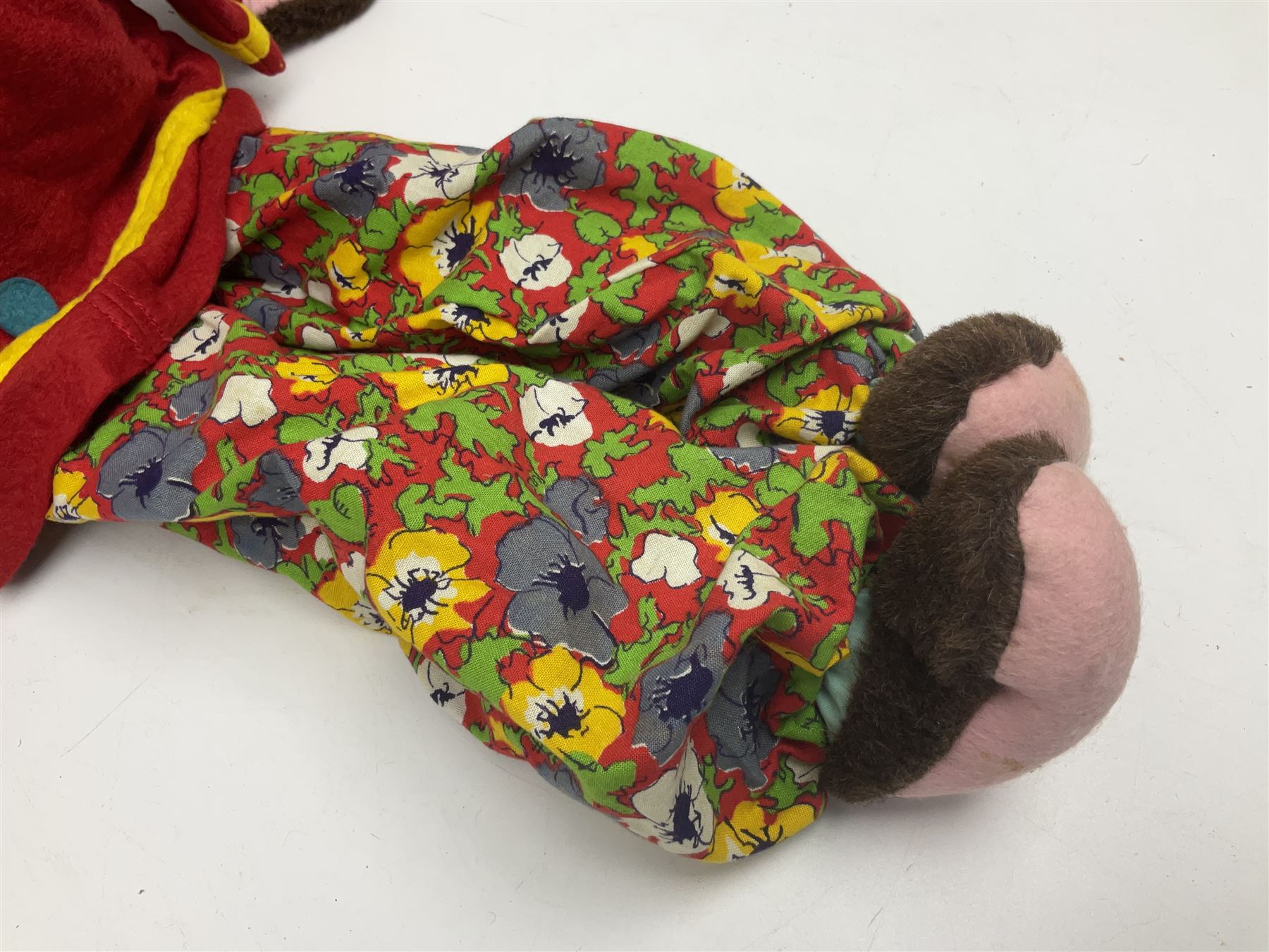 1970s Pelham Vent Puppet in the form of a monkey, the ventriloquist dummy donning floral trousers and hat