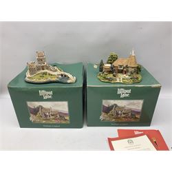 Lilliput Lane 'Harvest House' special edition figure group, limited edition of 4950, boxed with certificate, together with 'Eilean Donan Castle' model, boxed with deed