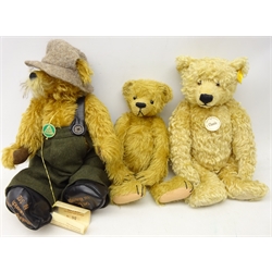  Steiff Classic Mohair Teddy bear and two Hermann Mohair teddy bears, one limited edition with tags (3)  