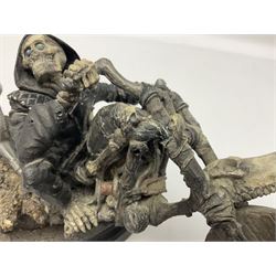 Terry Pratchett Discworld figure, Death on a Motorcycle DW44, designed by Clarecraft