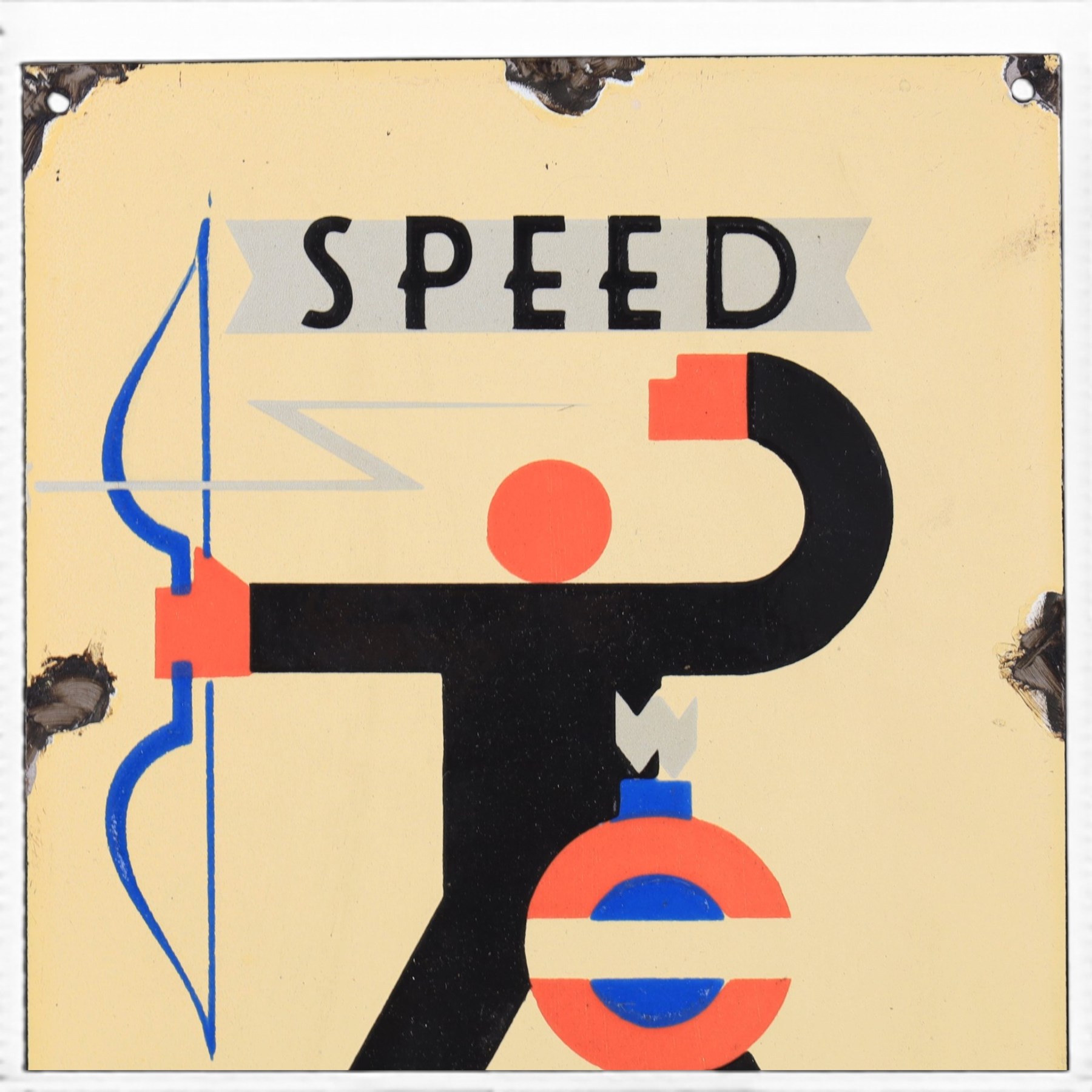 Art Deco style 'Speed Underground' reproduction enamel sign, H41cm