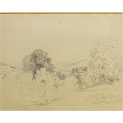  Henry Harry Lines (British 1800-1889): 'Richmond', 'Ingleton - Ingleborough', 'Aysgarth Force' and 'Hornby Lancashire', five pencil drawings, signed, titled and some dated 23cm x 33cm (5)  
