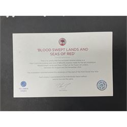 Paul Cummins (b 1977) ceramic poppy from the poppy art installation 'Blood Swept Lands and Seas of Red' at the tower of London with certification of authenticity