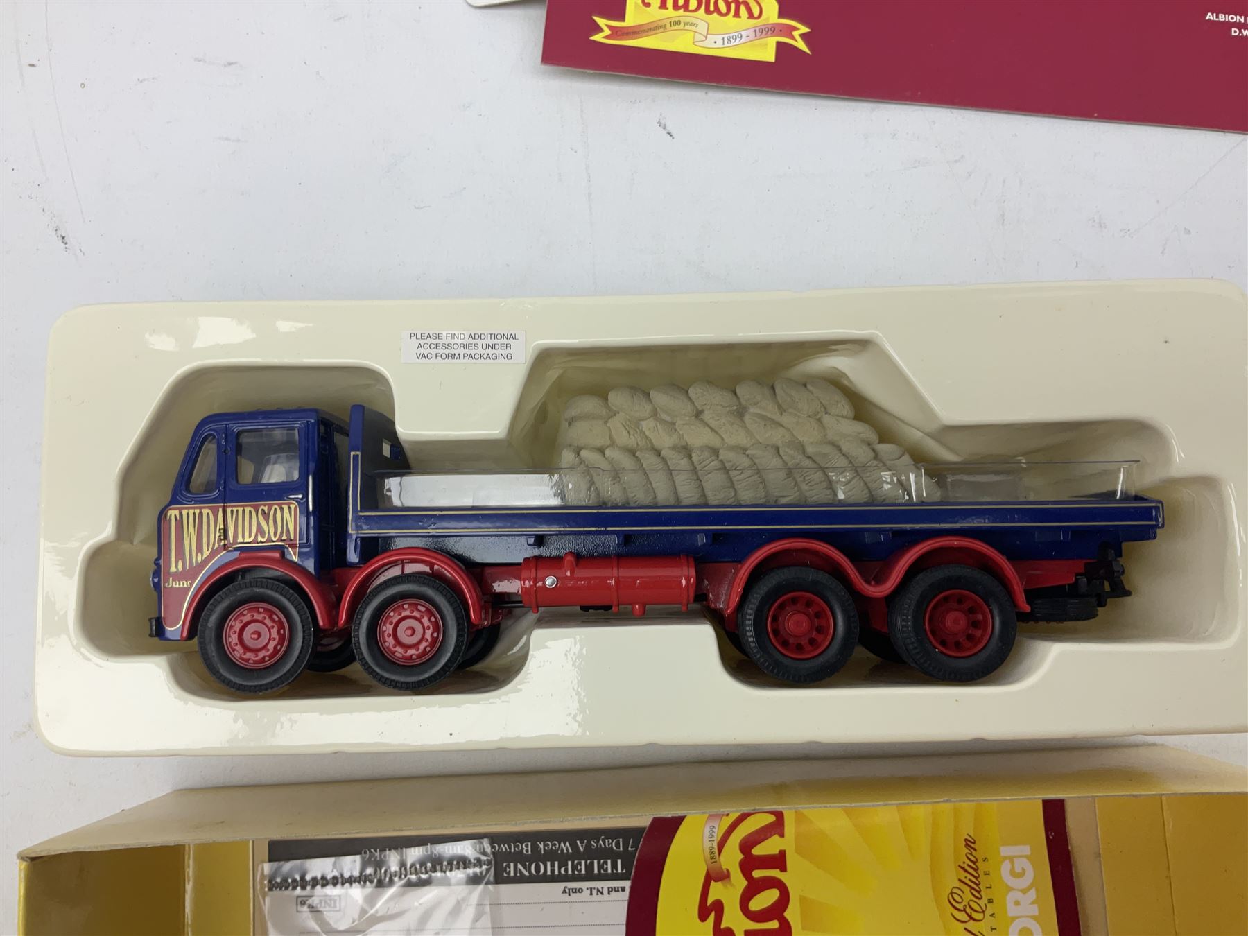 Five boxed Corgi die-cast models comprising ‘Dibnah’s Choice’ Sentinel Dropside wagon and Fowler B6 Crane Engine and Trailer, Albion Caledonian lorry, Texaco tanker and Wall’s AEC trailer