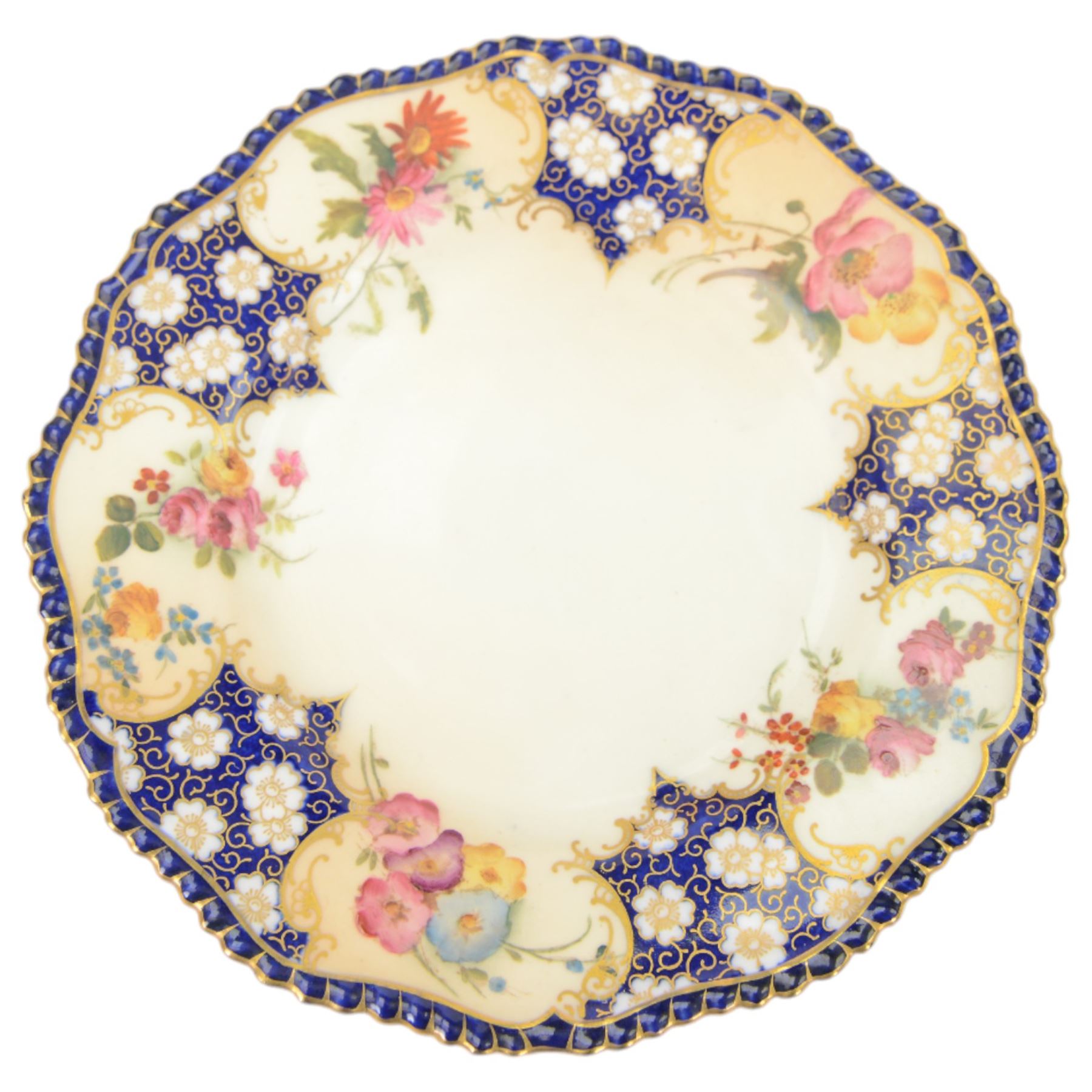 Collection of Royal Worcester pill boxes, decorated with birds and flowers, together with a pot lid painted with a kingfisher, signed powell and other Royal Worcester ceramics 