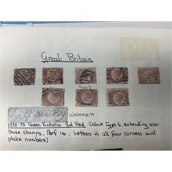 Great British Queen Victoria and later stamps, including imperf penny reds, perf penny reds, half penny 'bantams', small number of stamps on pieces or covers, one penny lilacs with block and pairs, 1883-84 two shillings sixpence, five shillings and ten shillings, various King Edward VII issues,  King George V seahorses etc