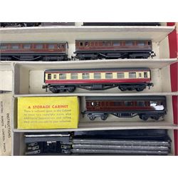 Trix Twin - electric three-rail train set with LMS 0-4-0 tender locomotive No.6138, four LMS coaches, cream/red restaurant car track and accessories; boxed